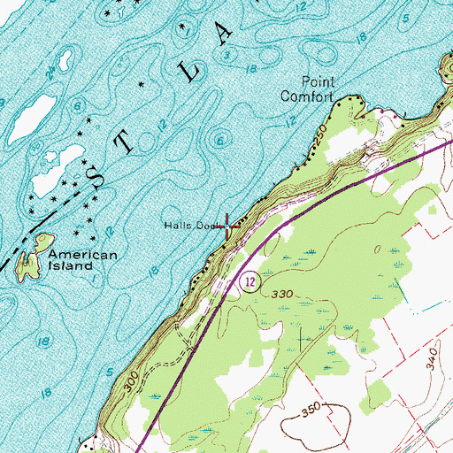Topographic Map of Halls Dock, NY