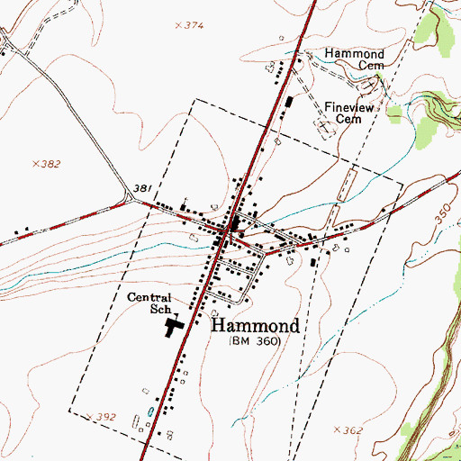 Topographic Map of Hammond, NY