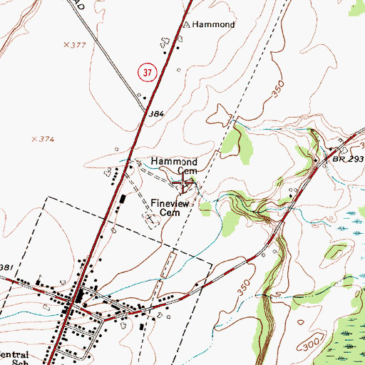 Topographic Map of Hammond Cemetery, NY