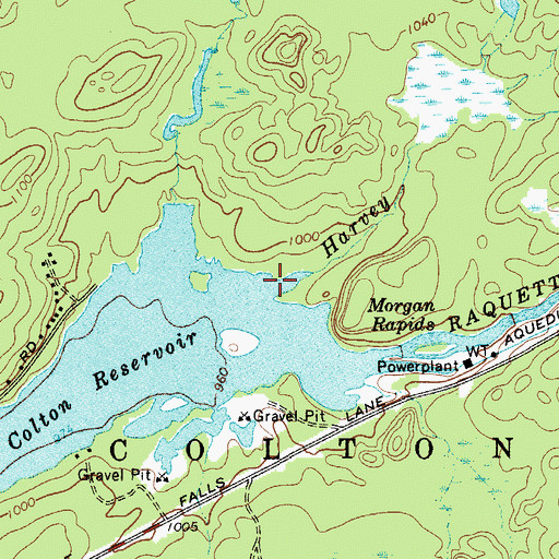 Topographic Map of Harvey Brook, NY