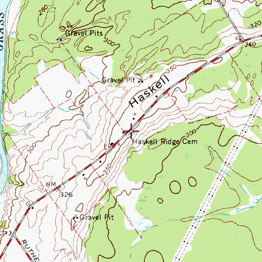 Topographic Map of Haskell Ridge Cemetery, NY