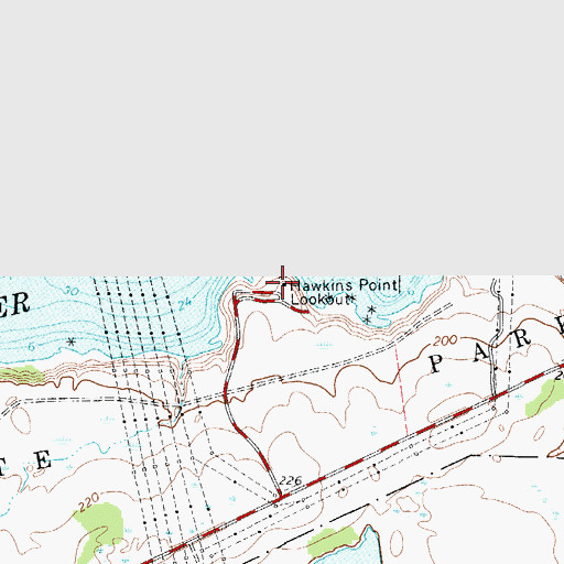Topographic Map of Hawkins Point Lookout, NY
