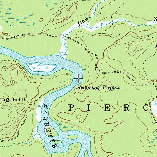 Topographic Map of Hedgehog Rapids, NY