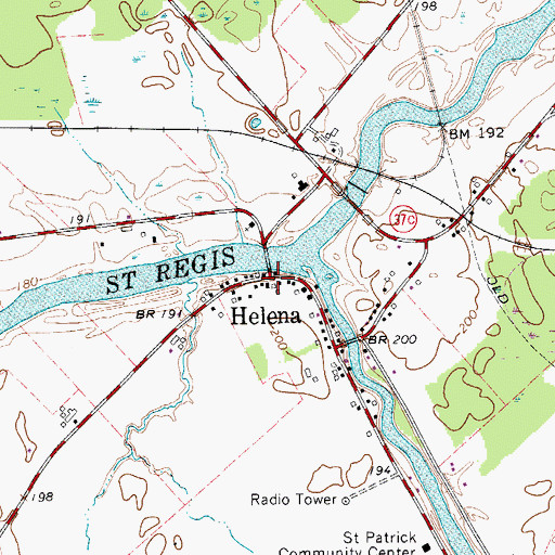 Topographic Map of Helena, NY