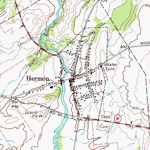 Topographic Map of Hermon, NY