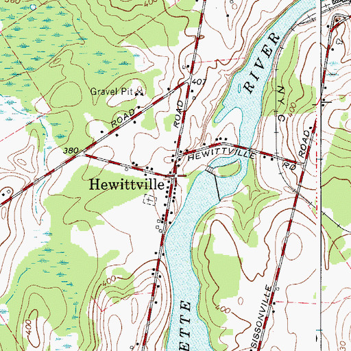 Topographic Map of Hewittville, NY