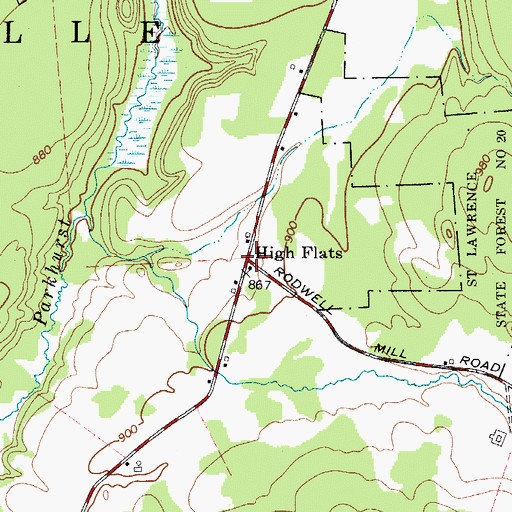 Topographic Map of High Flats, NY