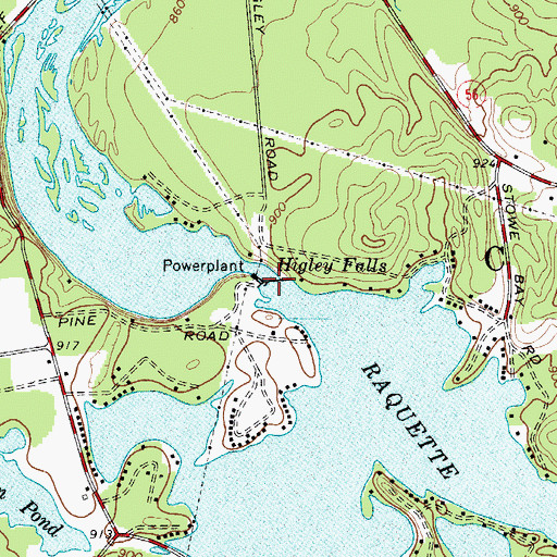 Topographic Map of Higley Falls, NY