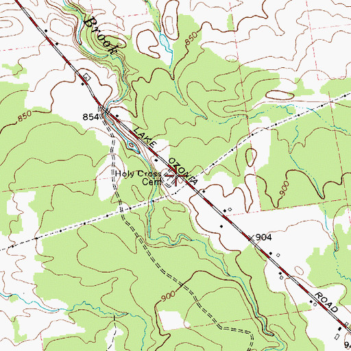 Topographic Map of Holy Cross Cemetery, NY