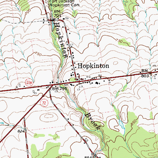 Topographic Map of Hopkinton, NY