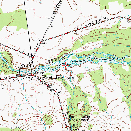 Topographic Map of Hopkinton Brook, NY