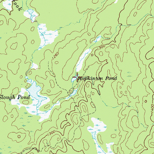 Topographic Map of Hopkinton Pond, NY