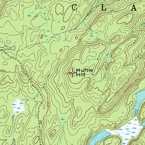 Topographic Map of Huftle Hill, NY