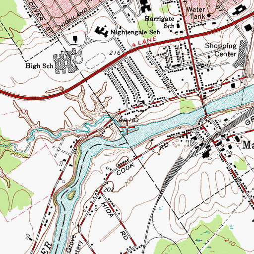 Topographic Map of Hutchins Creek, NY