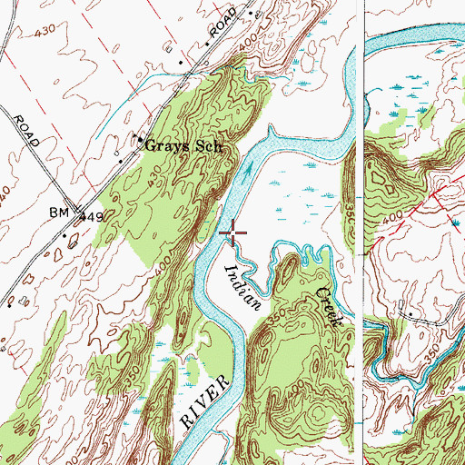 Topographic Map of Indian Creek, NY