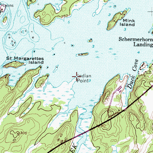 Topographic Map of Indian Point, NY