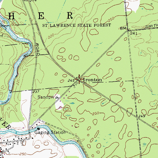 Topographic Map of Ironton, NY