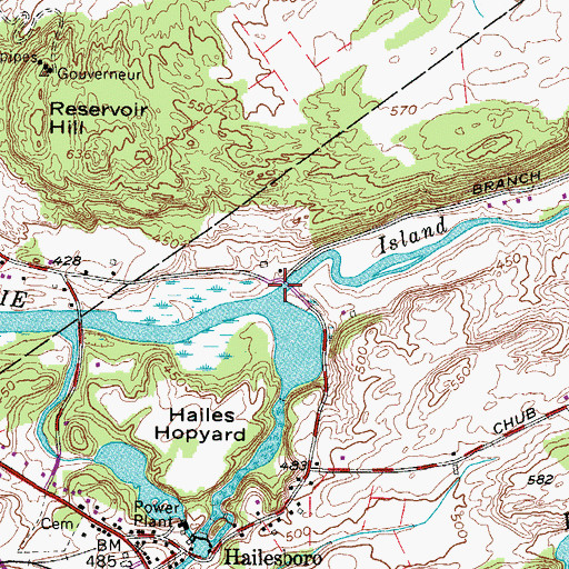 Topographic Map of Island Branch, NY
