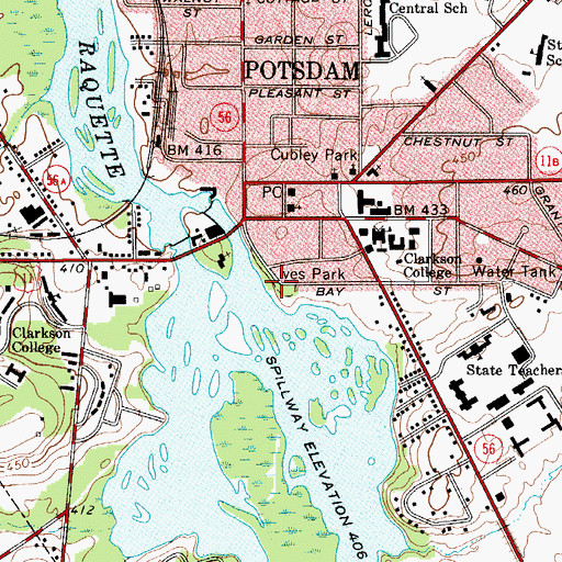Topographic Map of Ives Park, NY