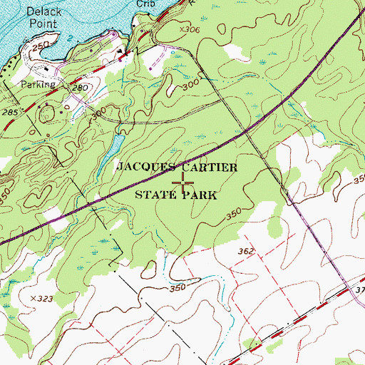 Topographic Map of Jacques Cartier State Park, NY