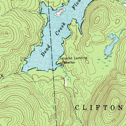 Topographic Map of Janacks Landing Shelter, NY