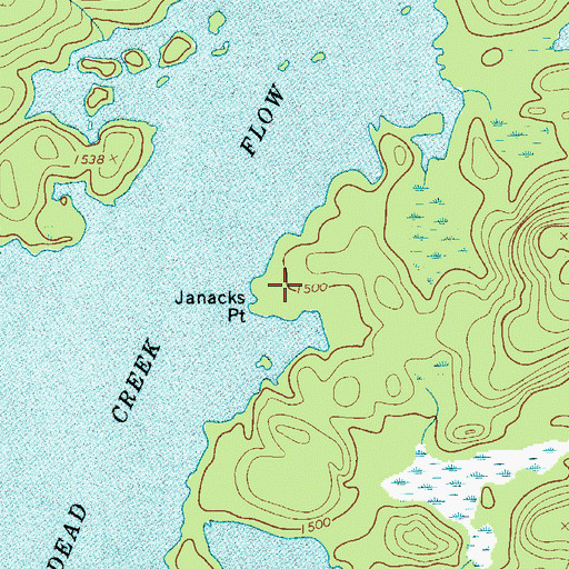 Topographic Map of Janacks Point, NY