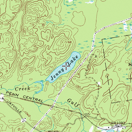 Topographic Map of Jenny Lake, NY