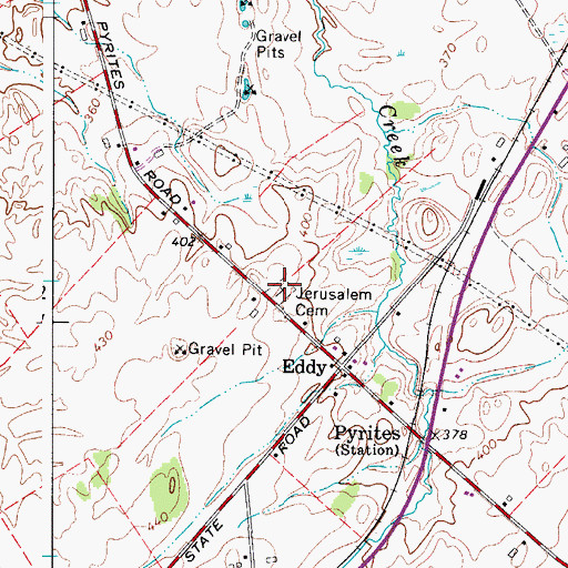 Topographic Map of Jerusalem Cemetery, NY