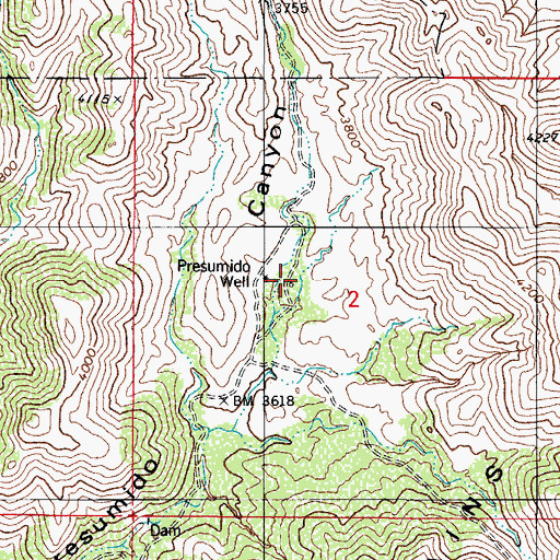 Topographic Map of Presumido Ranch, AZ