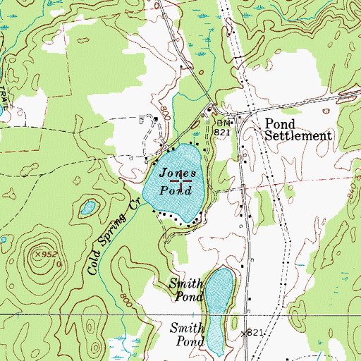 Topographic Map of Jones Pond, NY