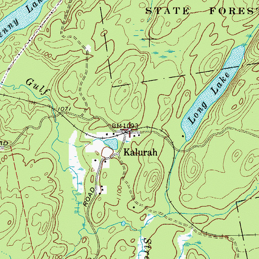 Topographic Map of Kalurah, NY