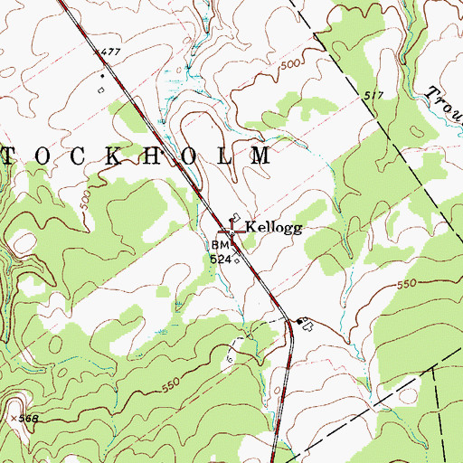 Topographic Map of Kellogg, NY