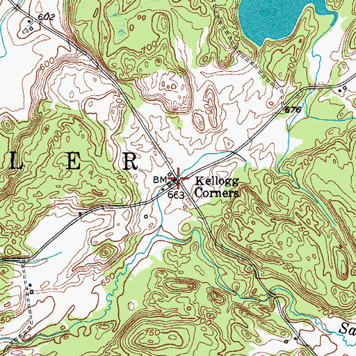 Topographic Map of Kellogg Corners, NY