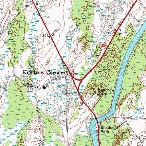 Topographic Map of Kendrew Corners, NY