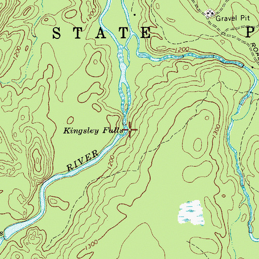 Topographic Map of Kingsley Falls, NY