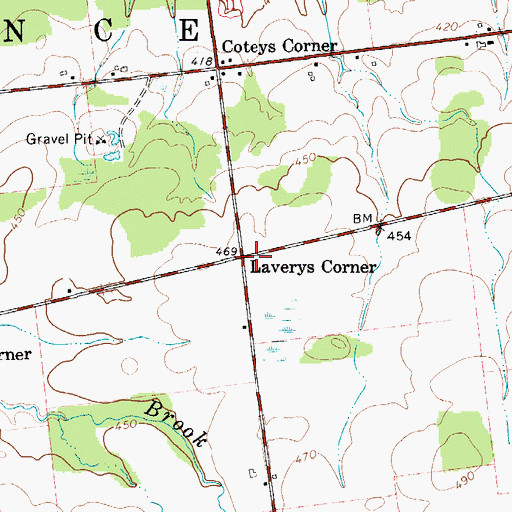 Topographic Map of Laverys Corner, NY