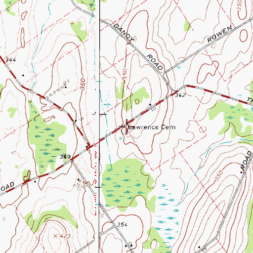 Topographic Map of Lawrence Cemetery, NY