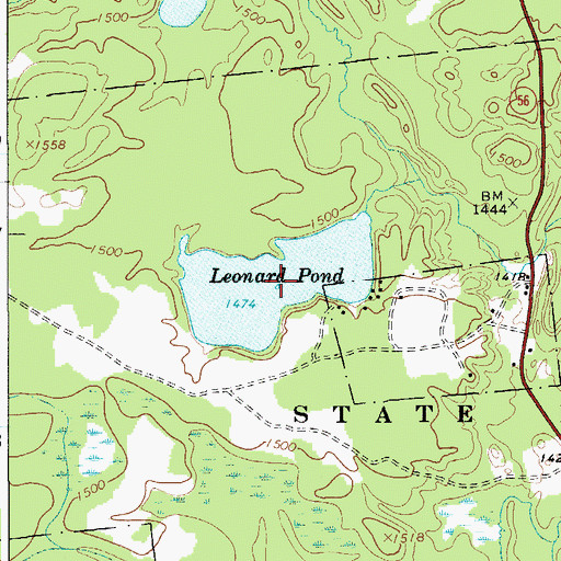 Topographic Map of Leonard Pond, NY