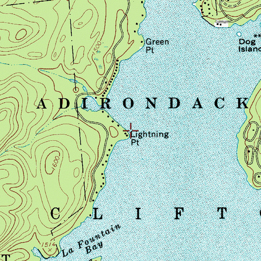 Topographic Map of Lightning Point, NY