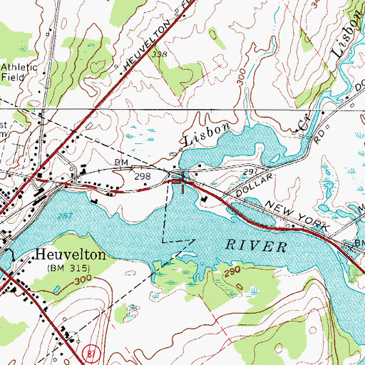 Topographic Map of Lisbon Creek, NY