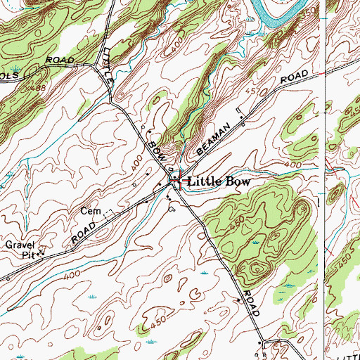 Topographic Map of Little Bow, NY