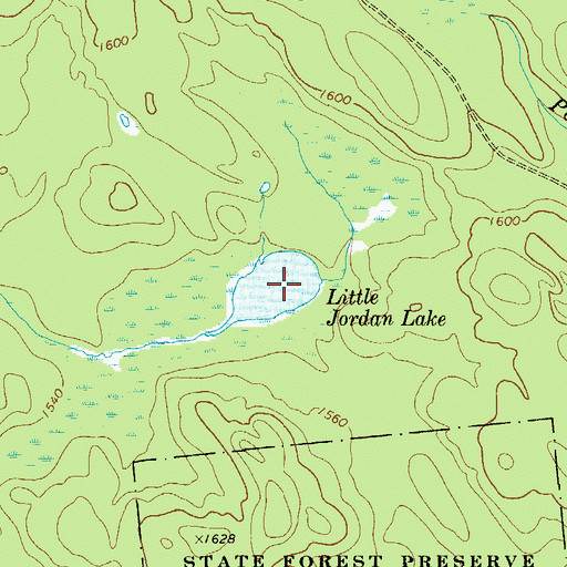 Topographic Map of Little Jordan Lake, NY