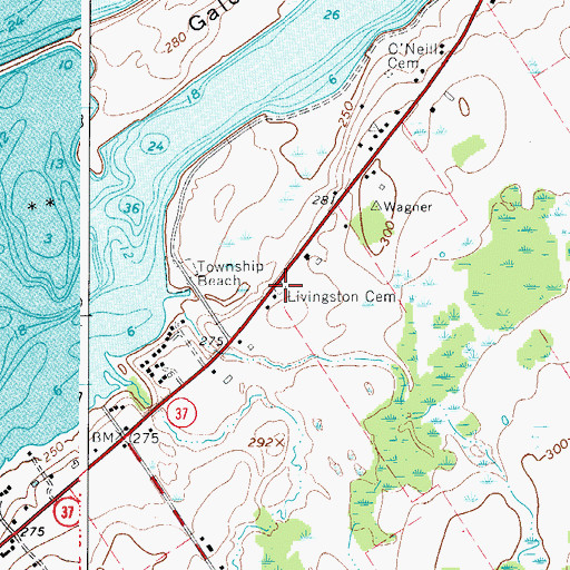 Topographic Map of Livingston Cemetery, NY