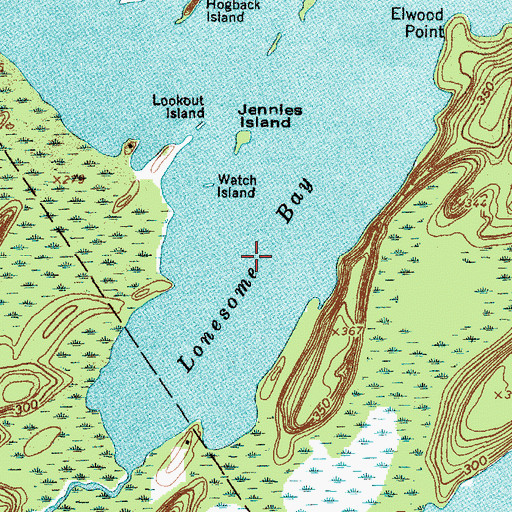 Topographic Map of Lonesome Bay, NY