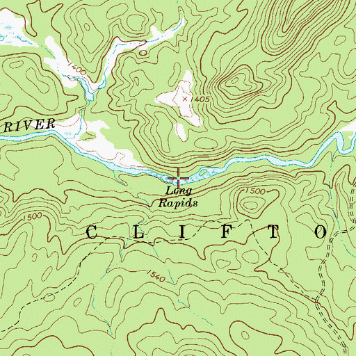Topographic Map of Long Rapids, NY