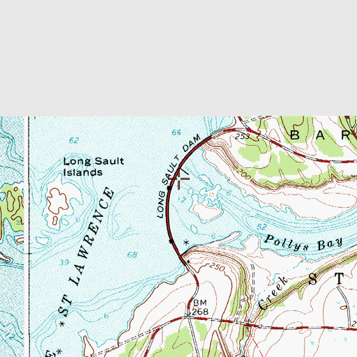 Topographic Map of Long Sault Dam, NY