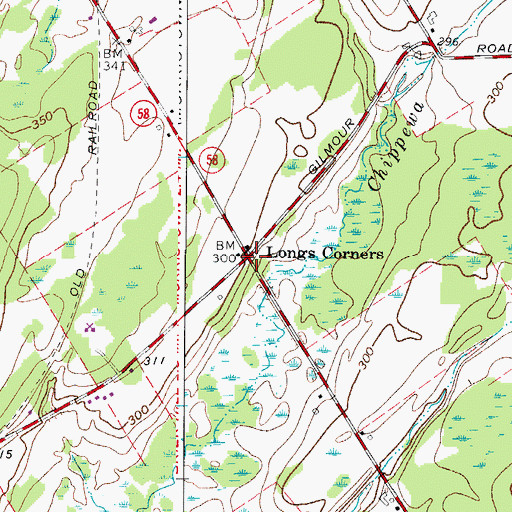 Topographic Map of Longs Corners, NY