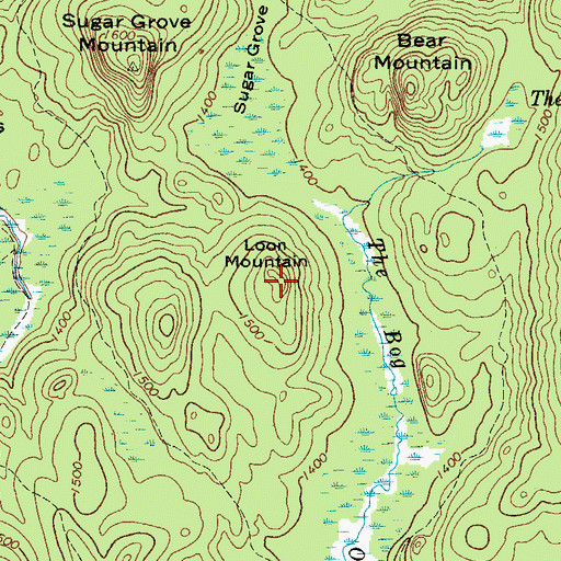 Topographic Map of Loon Mountain, NY
