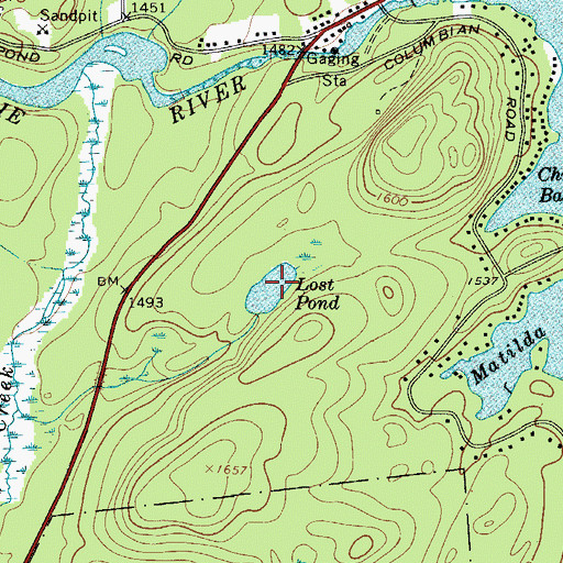 Topographic Map of Lost Pond, NY