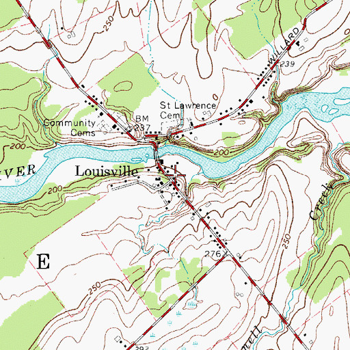 Topographic Map of Louisville, NY